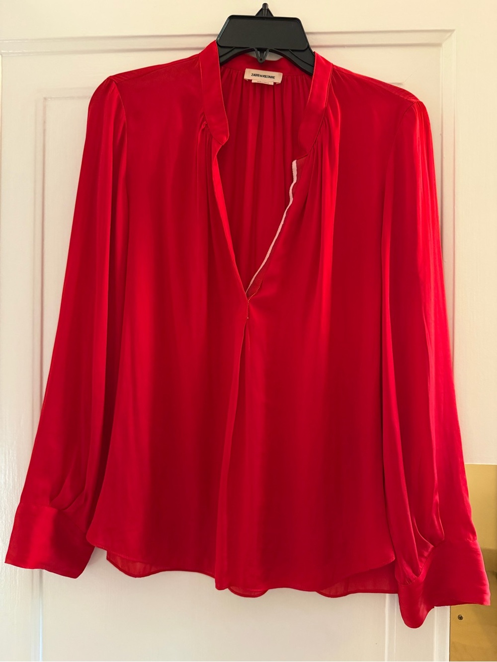 Zadig & Voltaire Vibrant Red Silk-Feel Blouse